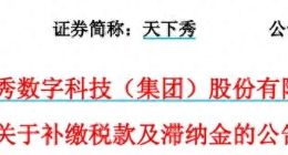 天下秀，2500萬補稅公告語焉不詳，這樣的信披質(zhì)量也算合格？